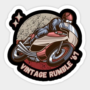 Vintage Rumble '67 Cafe Racer Retro Motorcycle Sticker